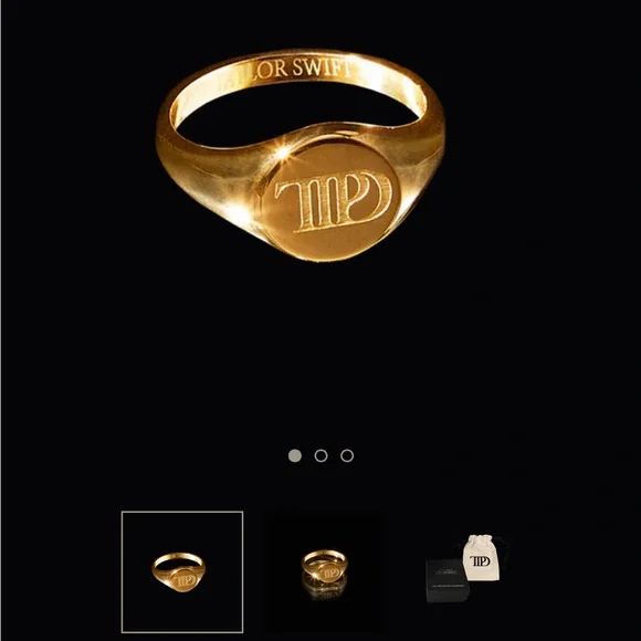 US 5号(日本サイズ約9号)】Taylor Swift TTPDリング Taylor Swift